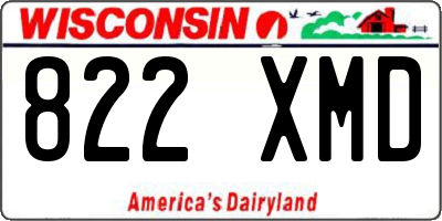 WI license plate 822XMD