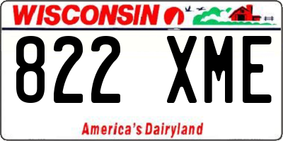 WI license plate 822XME