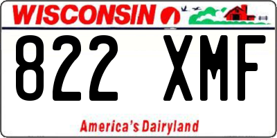 WI license plate 822XMF