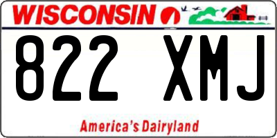 WI license plate 822XMJ