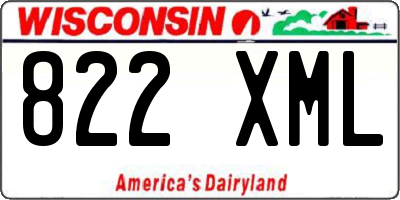 WI license plate 822XML