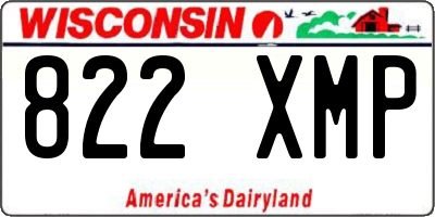WI license plate 822XMP