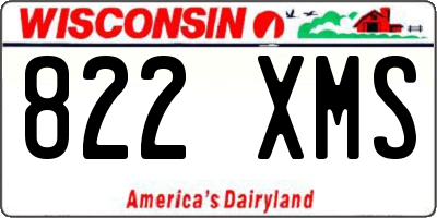 WI license plate 822XMS