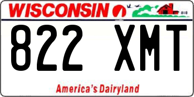 WI license plate 822XMT