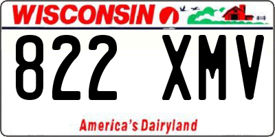 WI license plate 822XMV