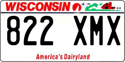 WI license plate 822XMX