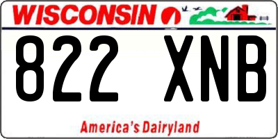 WI license plate 822XNB