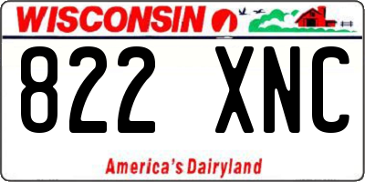 WI license plate 822XNC