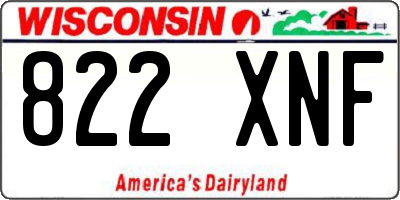 WI license plate 822XNF