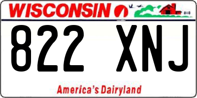 WI license plate 822XNJ