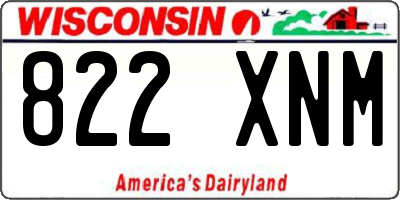 WI license plate 822XNM