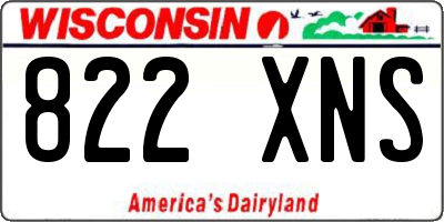 WI license plate 822XNS