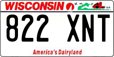 WI license plate 822XNT