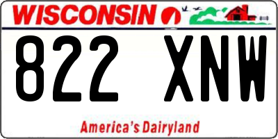 WI license plate 822XNW