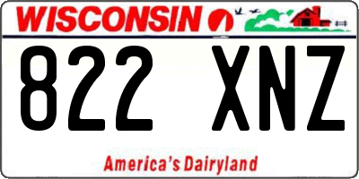 WI license plate 822XNZ