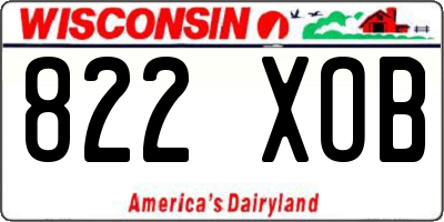 WI license plate 822XOB