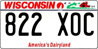 WI license plate 822XOC