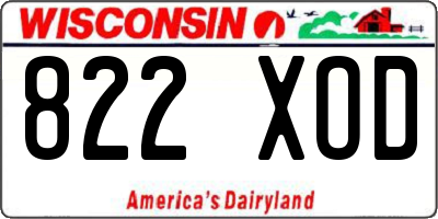 WI license plate 822XOD