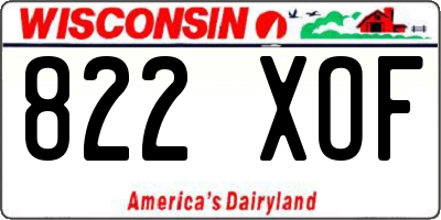 WI license plate 822XOF