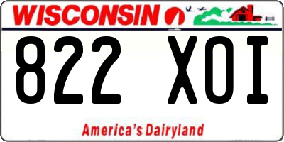 WI license plate 822XOI