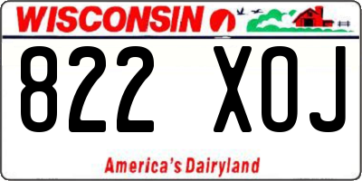 WI license plate 822XOJ