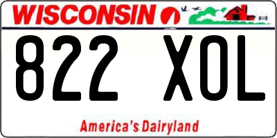 WI license plate 822XOL