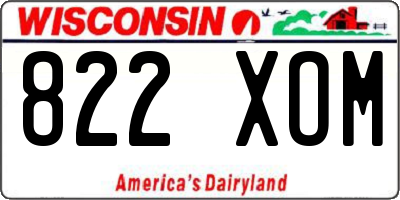 WI license plate 822XOM