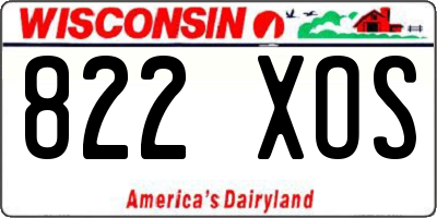 WI license plate 822XOS