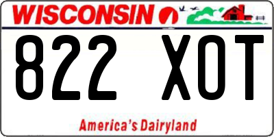 WI license plate 822XOT