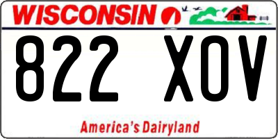 WI license plate 822XOV