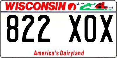 WI license plate 822XOX