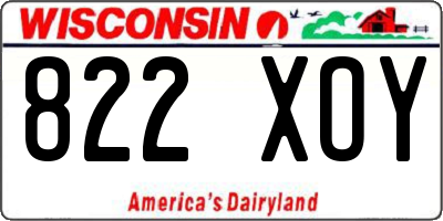 WI license plate 822XOY