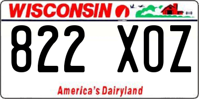 WI license plate 822XOZ