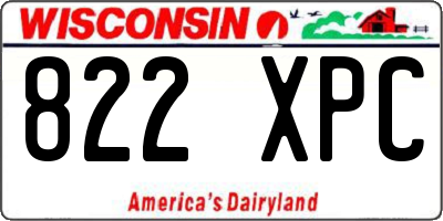 WI license plate 822XPC