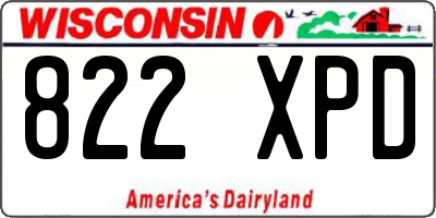 WI license plate 822XPD