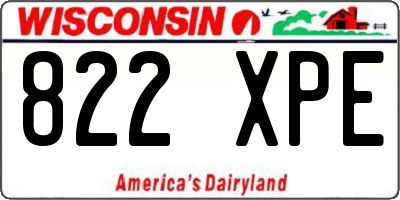 WI license plate 822XPE