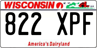 WI license plate 822XPF