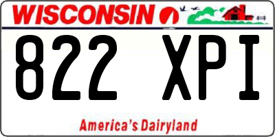 WI license plate 822XPI