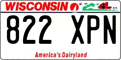 WI license plate 822XPN