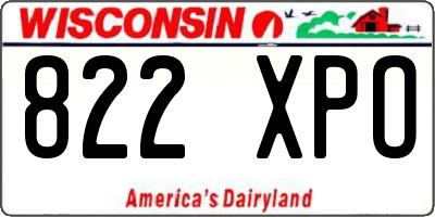 WI license plate 822XPO