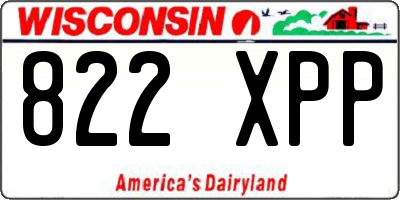 WI license plate 822XPP