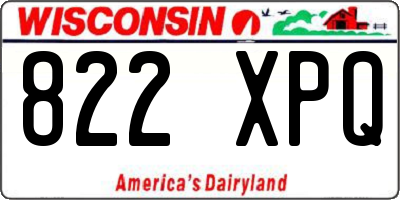 WI license plate 822XPQ