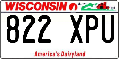 WI license plate 822XPU