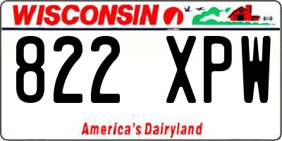 WI license plate 822XPW