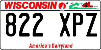 WI license plate 822XPZ