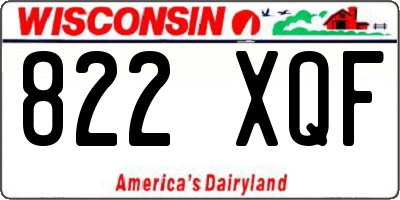 WI license plate 822XQF