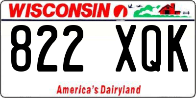WI license plate 822XQK