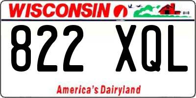 WI license plate 822XQL