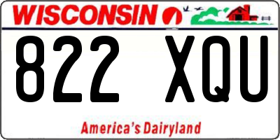 WI license plate 822XQU