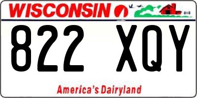WI license plate 822XQY